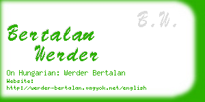 bertalan werder business card